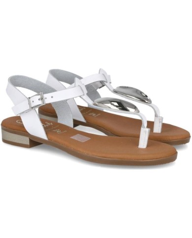 Sandalias mujer piel blancas
