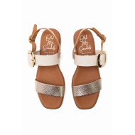 Sandalia Mujer Piel Leticia Hielo