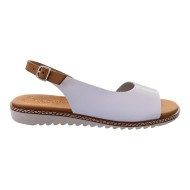 Sandalia Bio en Blanco y Cuero