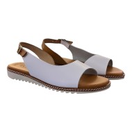 Sandalia Bio en Blanco y Cuero