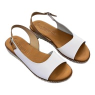Sandalia Bio en Blanco y Cuero