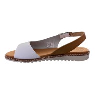 Sandalia Bio en Blanco y Cuero